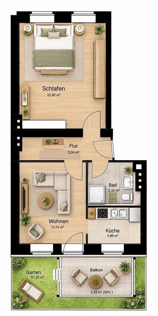 2 bedroom flat to rent, 55 m², Kiekebuschstraße 3& 5, Berlin, Berlin 2 bedroom flat to rent, 55 m², Kiekebuschstraße 3& 5, Berlin, Berlin