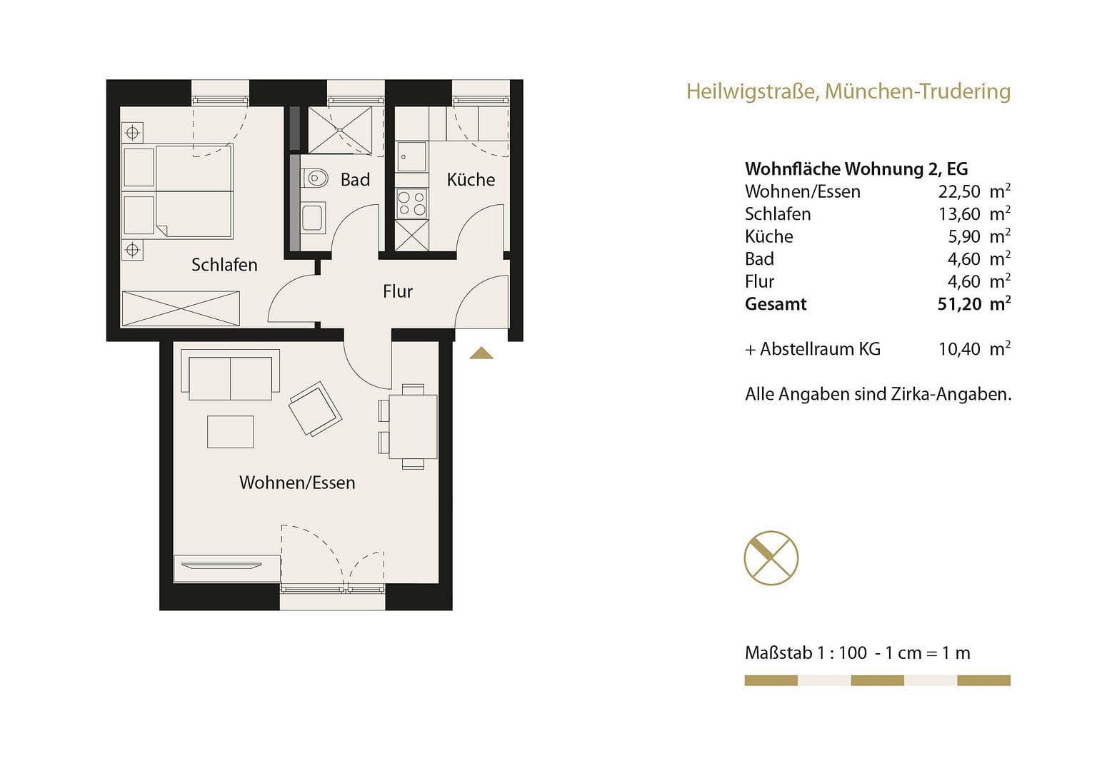 2 bedroom flat to rent, 52 m², Heilwigstraße 19, München-Trudering, Bavaria 2 bedroom flat to rent, 52 m², Heilwigstraße 19, München-Trudering, Bavaria