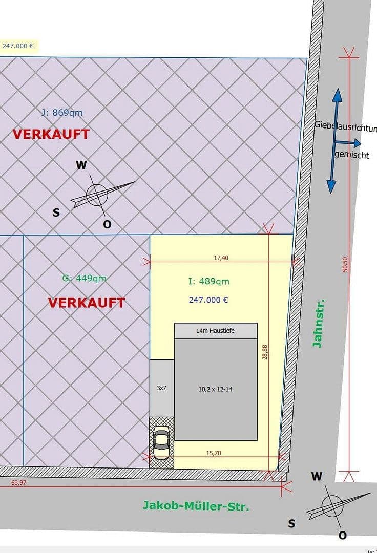 plot for sale, 489 m², Jakob-Müller-Str. / Jahnstr., Groß-Umstadt, Hesse plot for sale, 489 m², Jakob-Müller-Str. / Jahnstr., Groß-Umstadt, Hesse