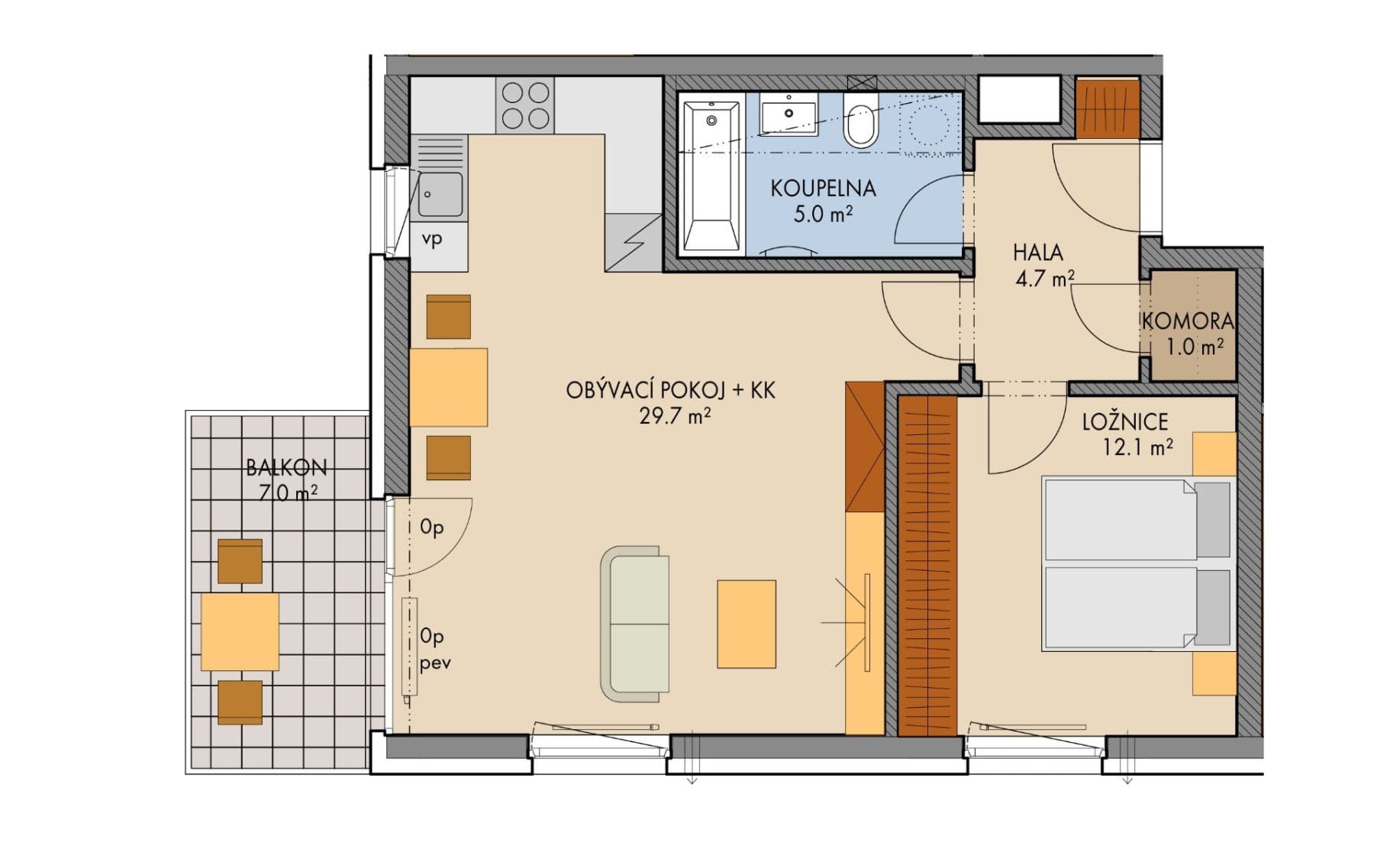 1 bedroom with open-plan kitchen flat for sale, 62 m², Prosecká, Prague, Prague 1 bedroom with open-plan kitchen flat for sale, 62 m², Prosecká, Prague, Prague