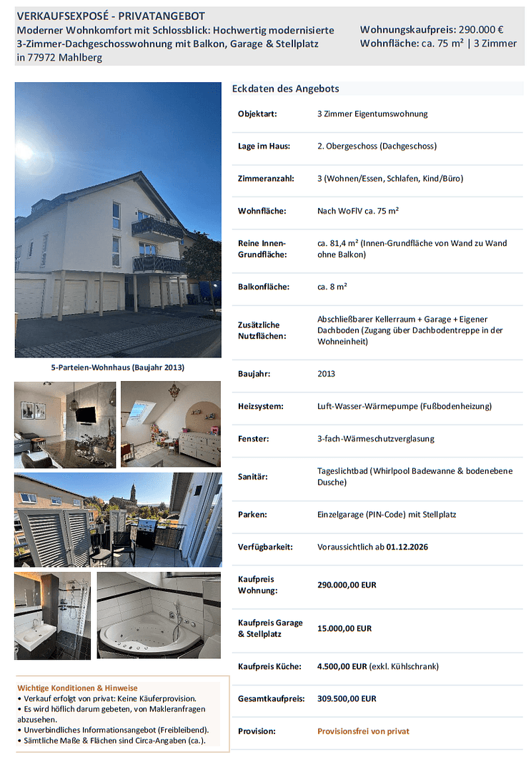 3 bedroom flat for sale, 75 m², Mahlberg, Baden-Württemberg 3 bedroom flat for sale, 75 m², Mahlberg, Baden-Württemberg