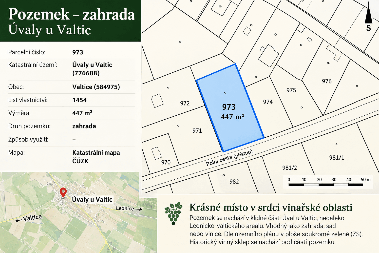 plot for sale, 447 m², Valtice, Jihomoravský Region plot for sale, 447 m², Valtice, Jihomoravský Region