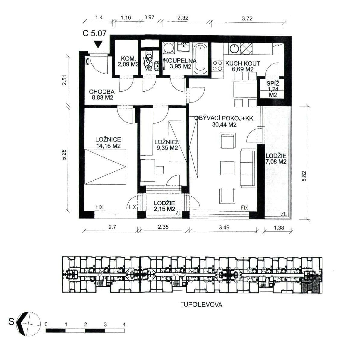 2 bedroom with open-plan kitchen flat for sale, 77 m², Tupolevova, Prague, Prague 2 bedroom with open-plan kitchen flat for sale, 77 m², Tupolevova, Prague, Prague