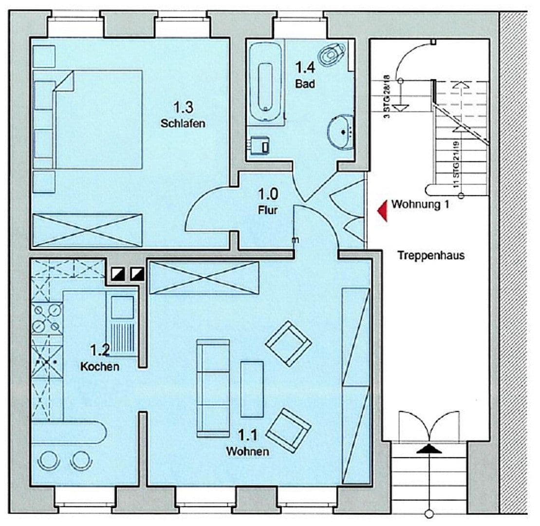2 bedroom flat to rent, 53 m², Wielandstraße 6, Apolda, Thuringia 2 bedroom flat to rent, 53 m², Wielandstraße 6, Apolda, Thuringia