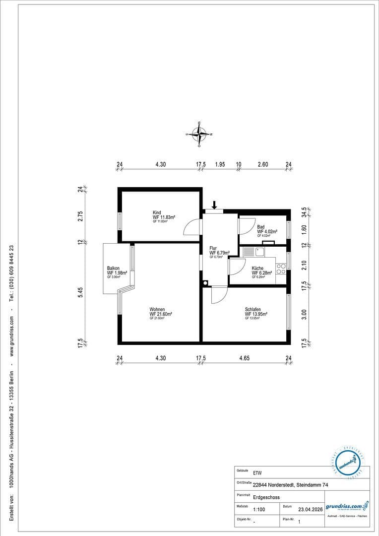 3 bedroom flat for sale, 66 m², Steindamm 74, Norderstedt, Schleswig-Holstein 3 bedroom flat for sale, 66 m², Steindamm 74, Norderstedt, Schleswig-Holstein