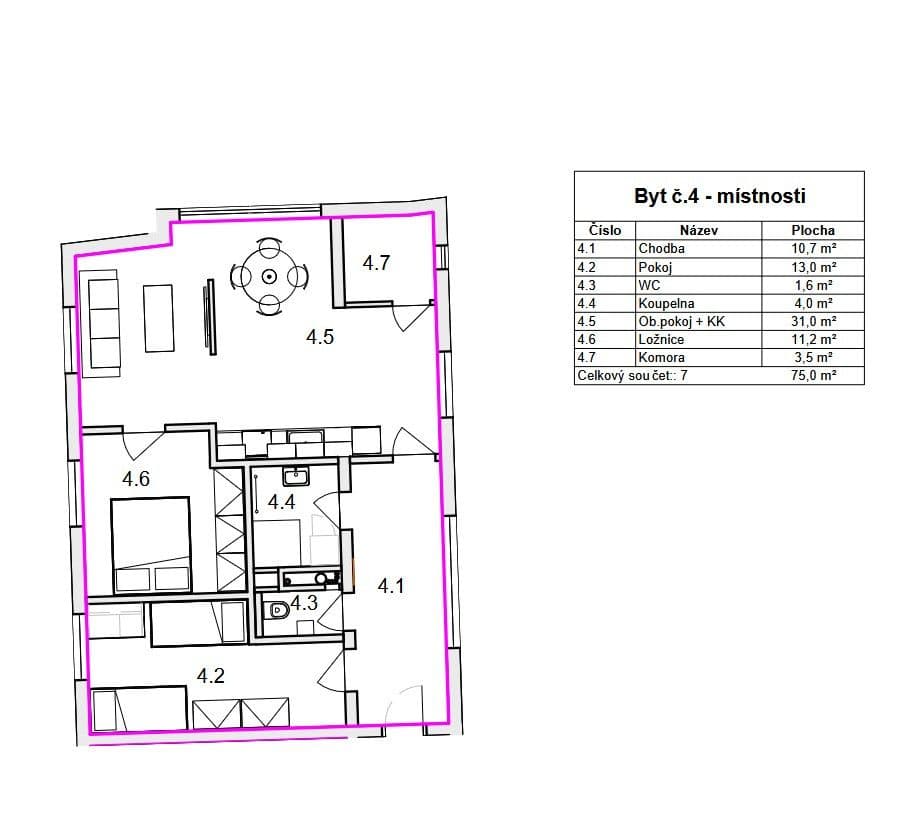 2 bedroom with open-plan kitchen flat for sale, 75 m², Mostecká, Dobřany, Plzeňský Region 2 bedroom with open-plan kitchen flat for sale, 75 m², Mostecká, Dobřany, Plzeňský Region