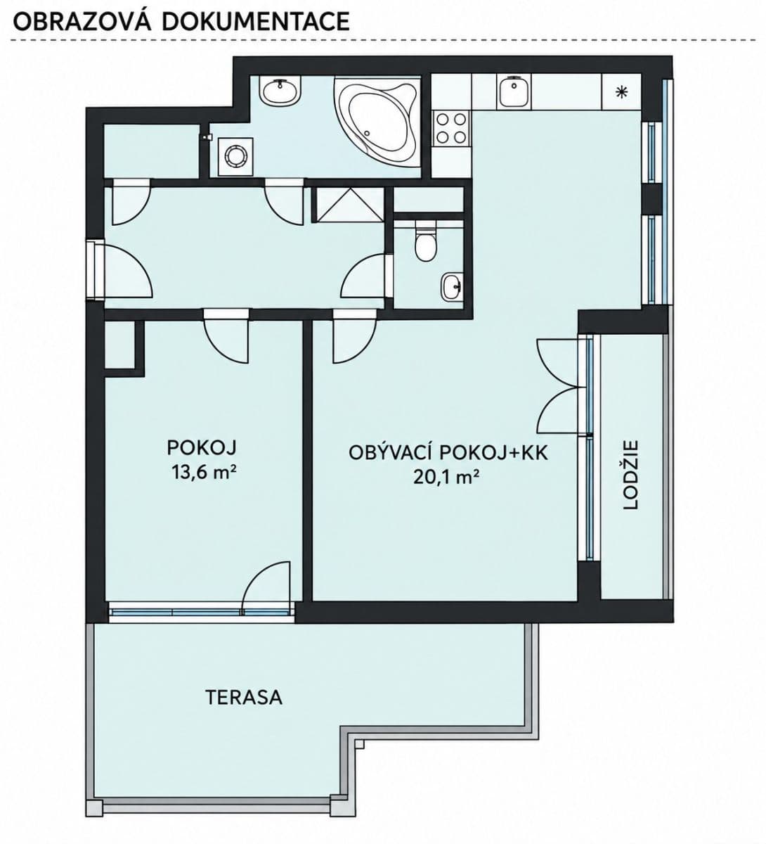 1 bedroom with open-plan kitchen flat to rent, 61 m², Holubinková, Prague, Prague 1 bedroom with open-plan kitchen flat to rent, 61 m², Holubinková, Prague, Prague