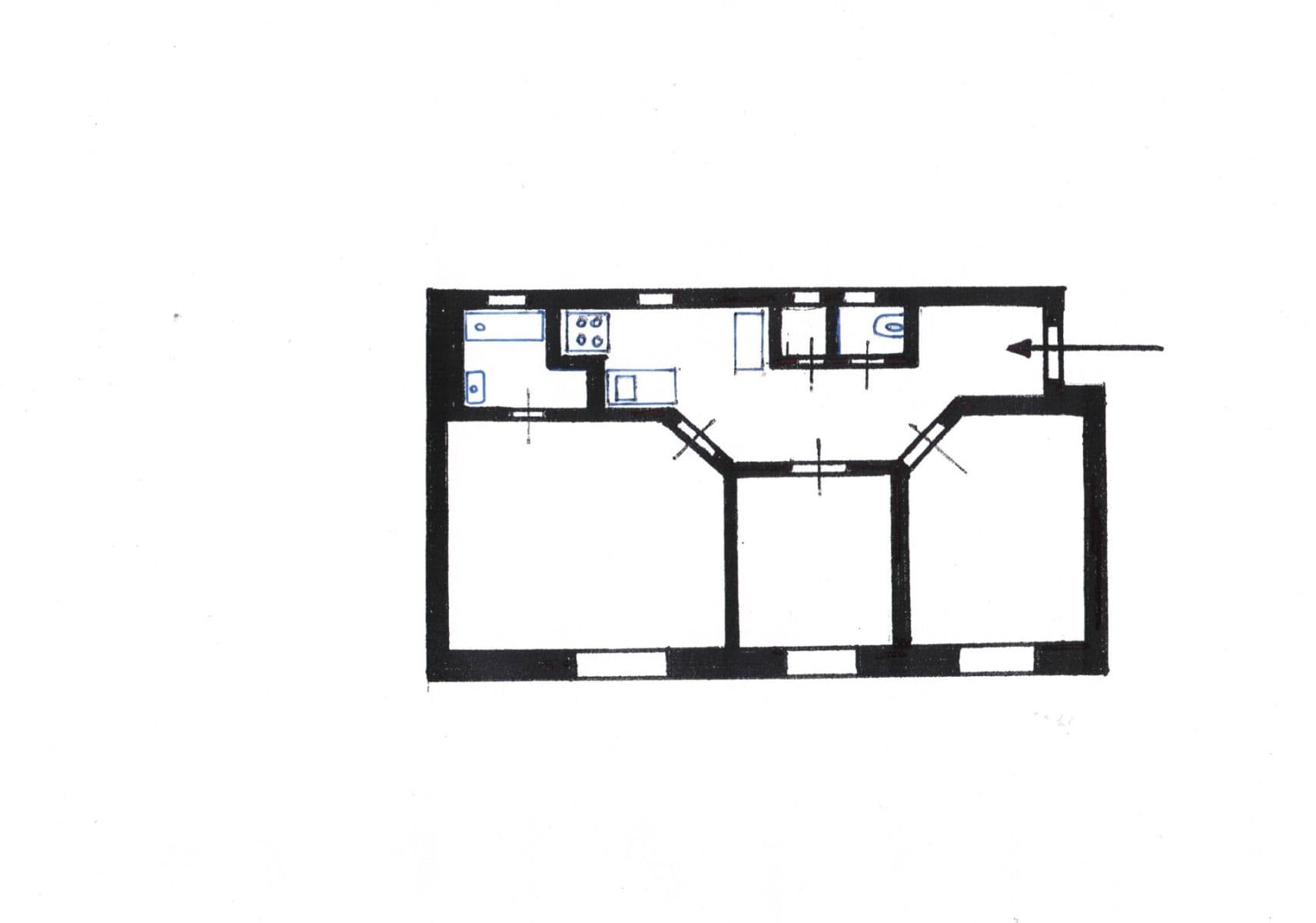3 bedroom flat to rent, 59 m², Biskupcova, Prague, Prague 3 bedroom flat to rent, 59 m², Biskupcova, Prague, Prague