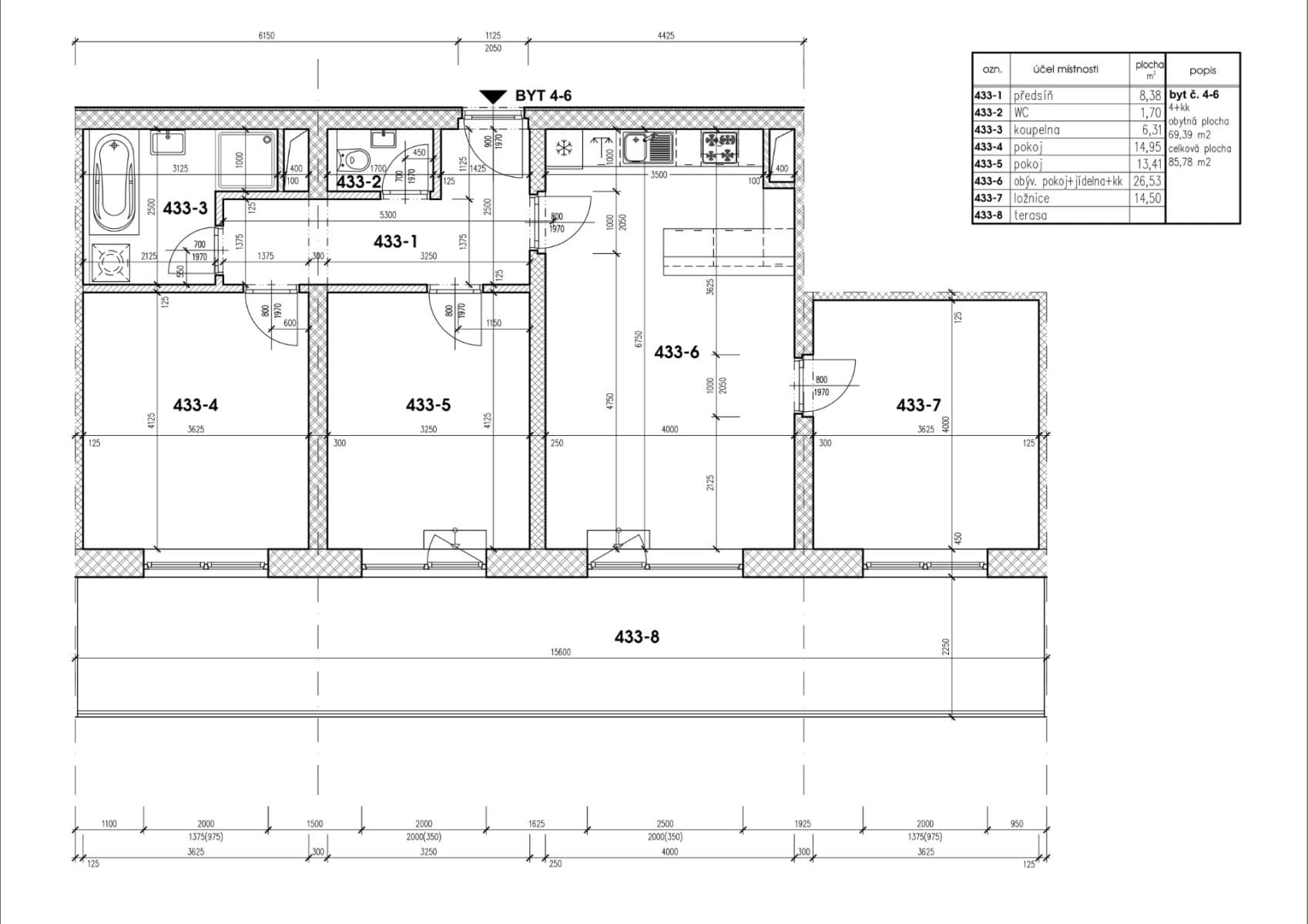 3 bedroom with open-plan kitchen flat to rent, 86 m², Nádražní, Třešť, Vysočina Region 3 bedroom with open-plan kitchen flat to rent, 86 m², Nádražní, Třešť, Vysočina Region