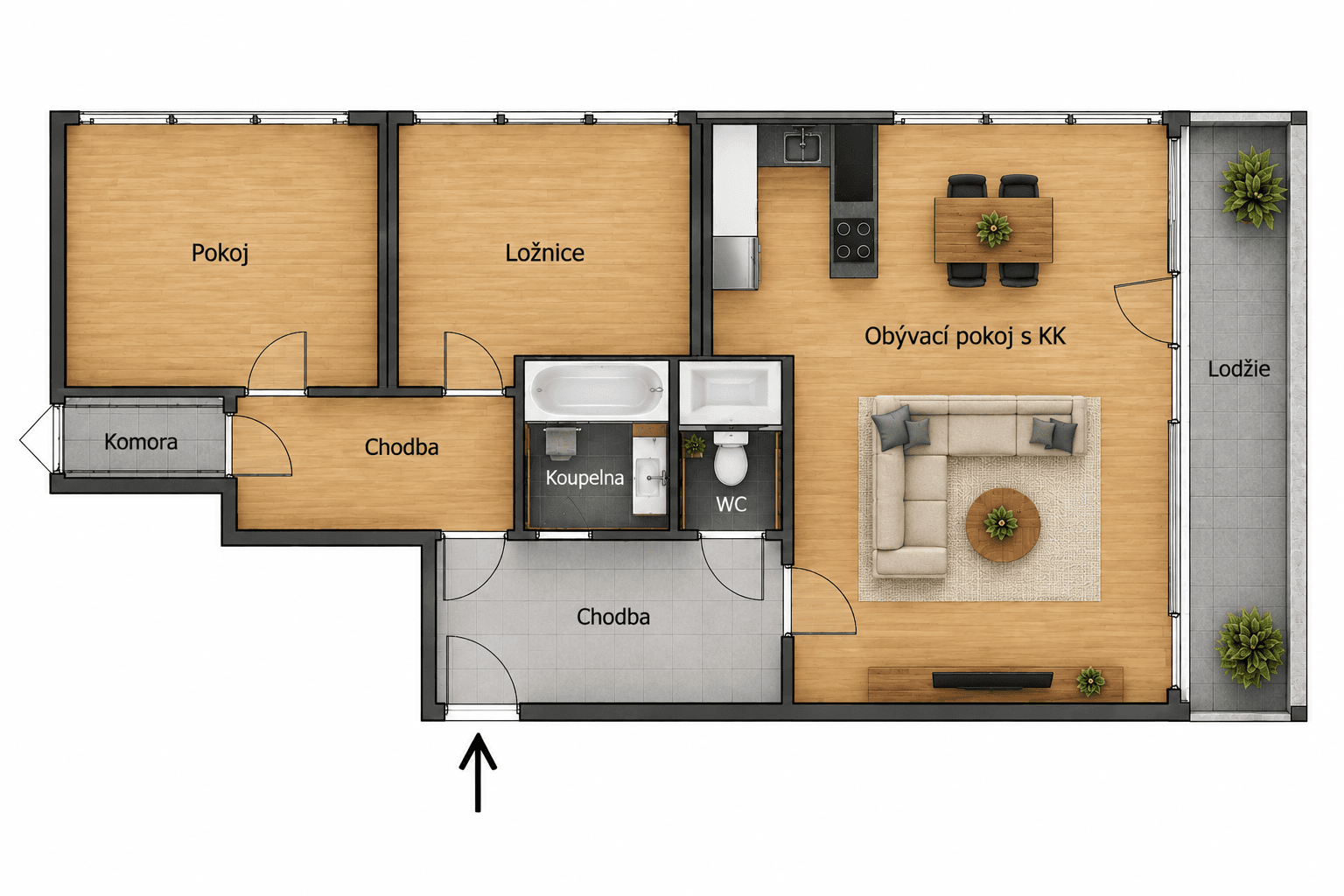 2 bedroom with open-plan kitchen flat for sale, 94 m², Steinerova, Prague, Prague 2 bedroom with open-plan kitchen flat for sale, 94 m², Steinerova, Prague, Prague