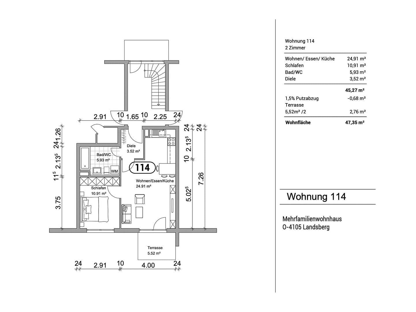 2 bedroom flat to rent, 48 m², Vogelweide 2, Landsberg, Saxony-Anhalt 2 bedroom flat to rent, 48 m², Vogelweide 2, Landsberg, Saxony-Anhalt