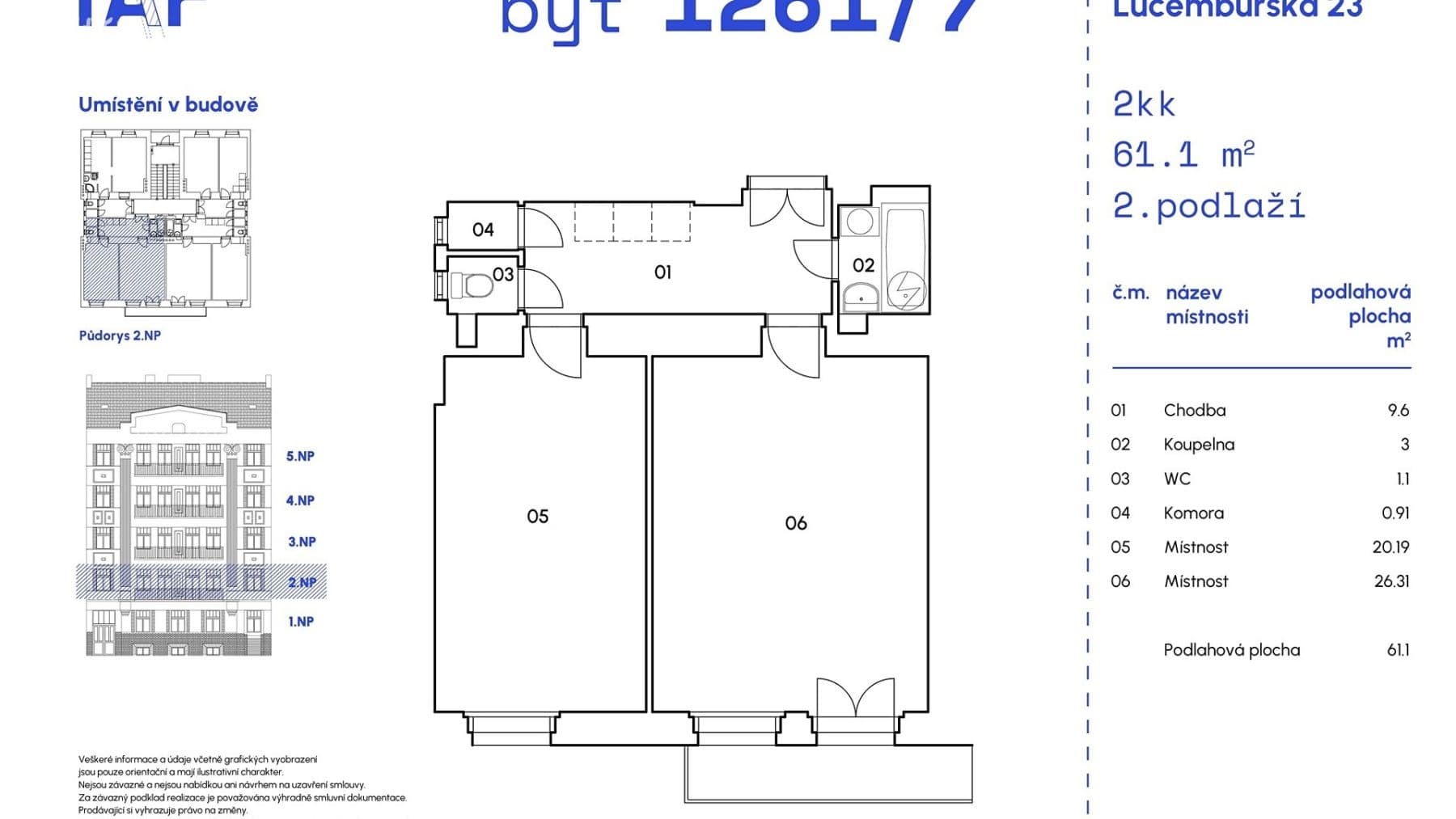 1 bedroom with open-plan kitchen flat for sale, 61 m², Lucemburská, Prague, Prague 1 bedroom with open-plan kitchen flat for sale, 61 m², Lucemburská, Prague, Prague