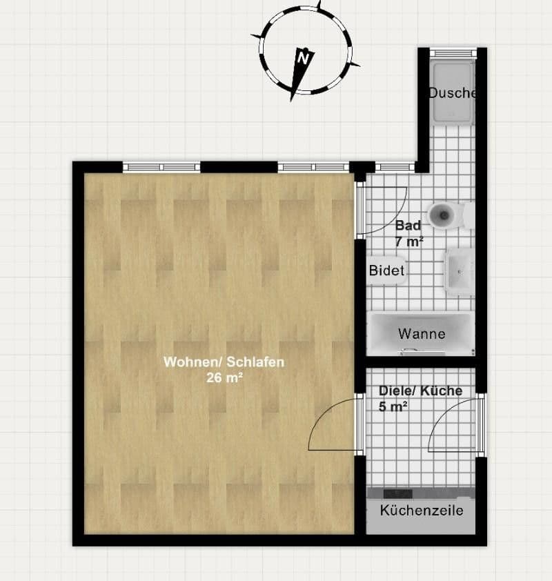 1 bedroom flat to rent, 38 m², Wuppertal, North Rhine-Westphalia 1 bedroom flat to rent, 38 m², Wuppertal, North Rhine-Westphalia