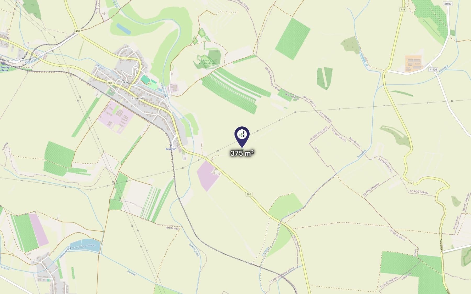 plot for sale, 375 m², Krumvíř, Jihomoravský Region plot for sale, 375 m², Krumvíř, Jihomoravský Region