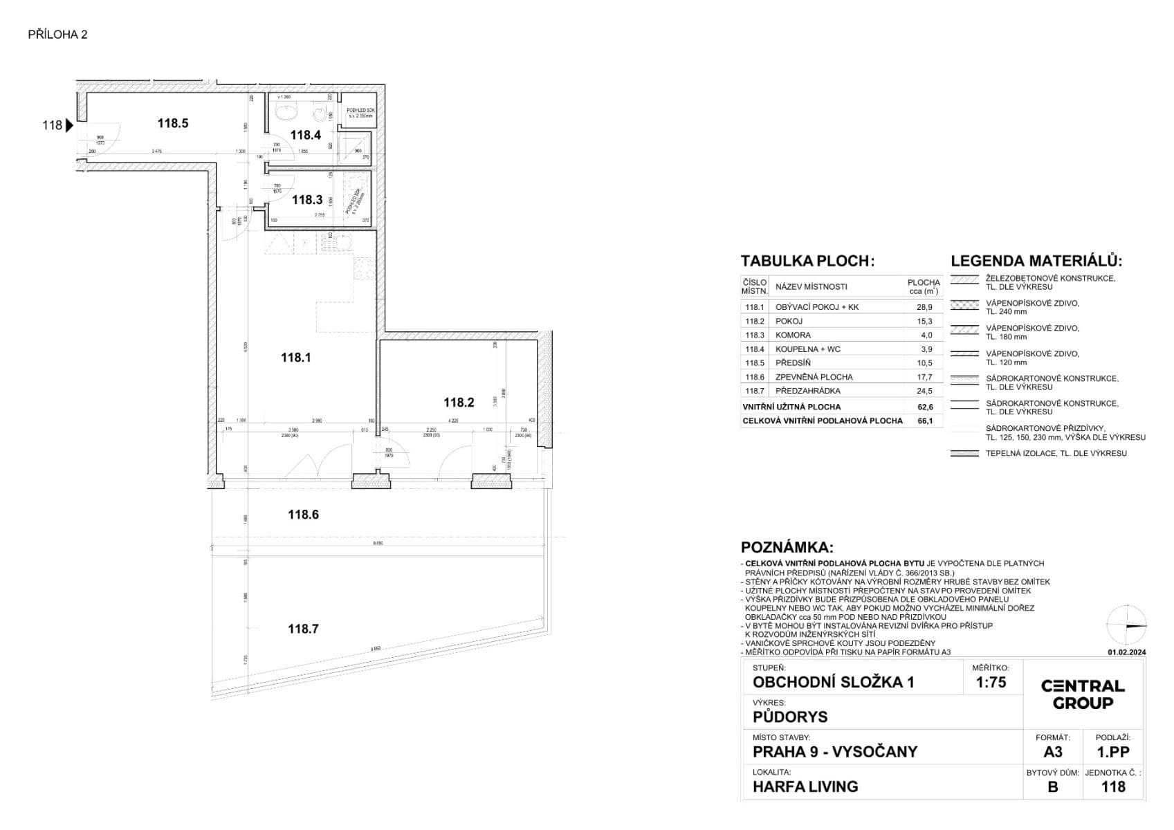 1 bedroom with open-plan kitchen flat to rent, 66 m², Gerstelova, Prague, Prague 1 bedroom with open-plan kitchen flat to rent, 66 m², Gerstelova, Prague, Prague