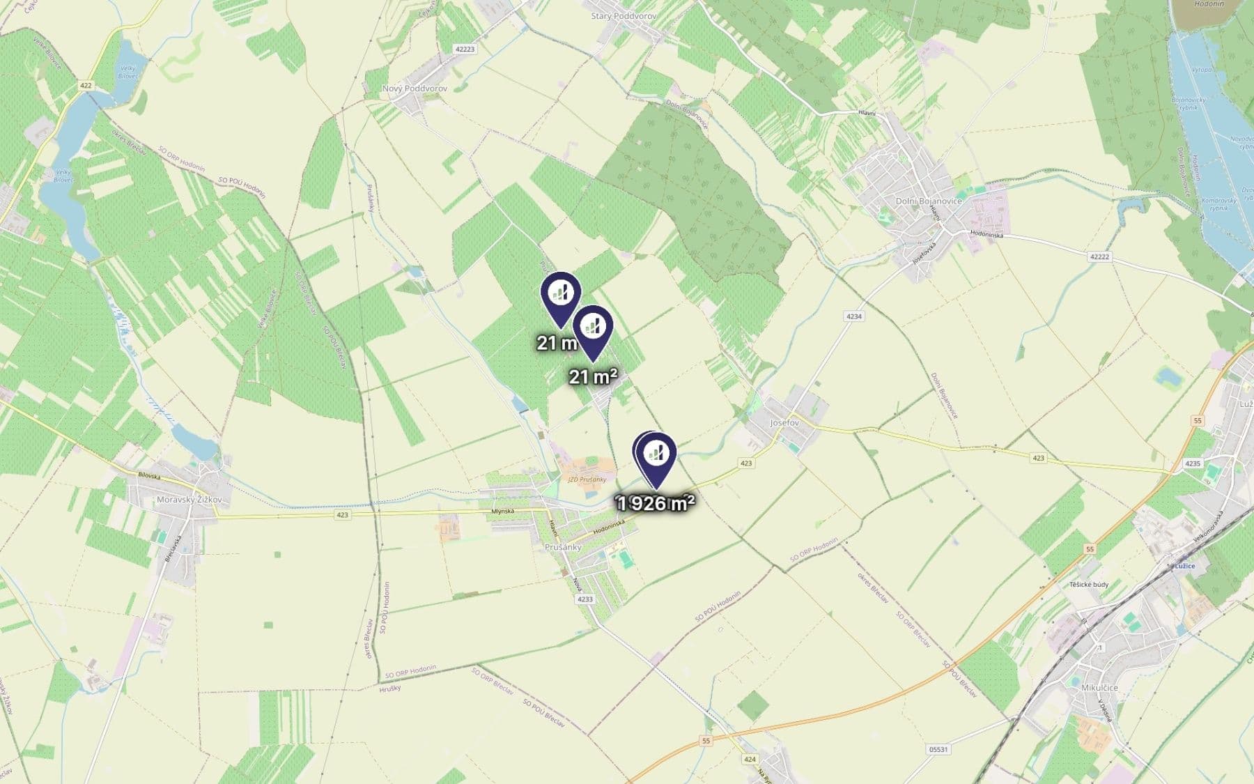 plot for sale, 3,938 m², Prušánky, Jihomoravský Region plot for sale, 3,938 m², Prušánky, Jihomoravský Region