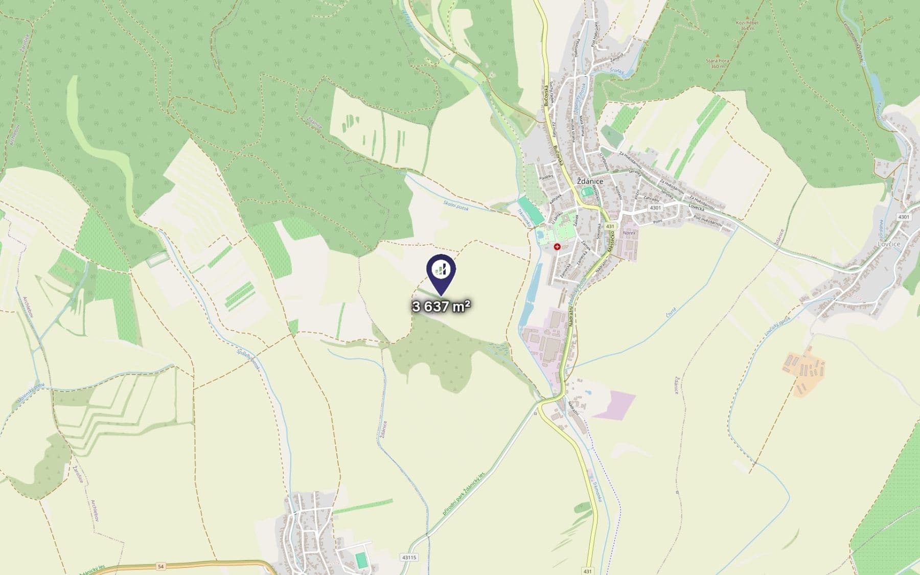 plot for sale, 1,819 m², Ždánice, Jihomoravský Region plot for sale, 1,819 m², Ždánice, Jihomoravský Region
