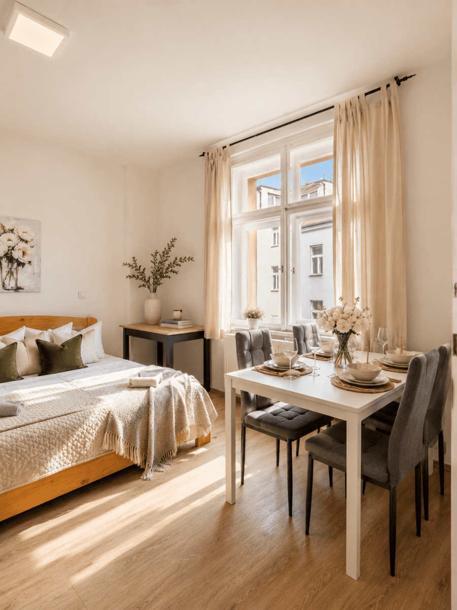 1 bedroom with open-plan kitchen flat to rent, 53 m², Košická, Prague, Prague 1 bedroom with open-plan kitchen flat to rent, 53 m², Košická, Prague, Prague