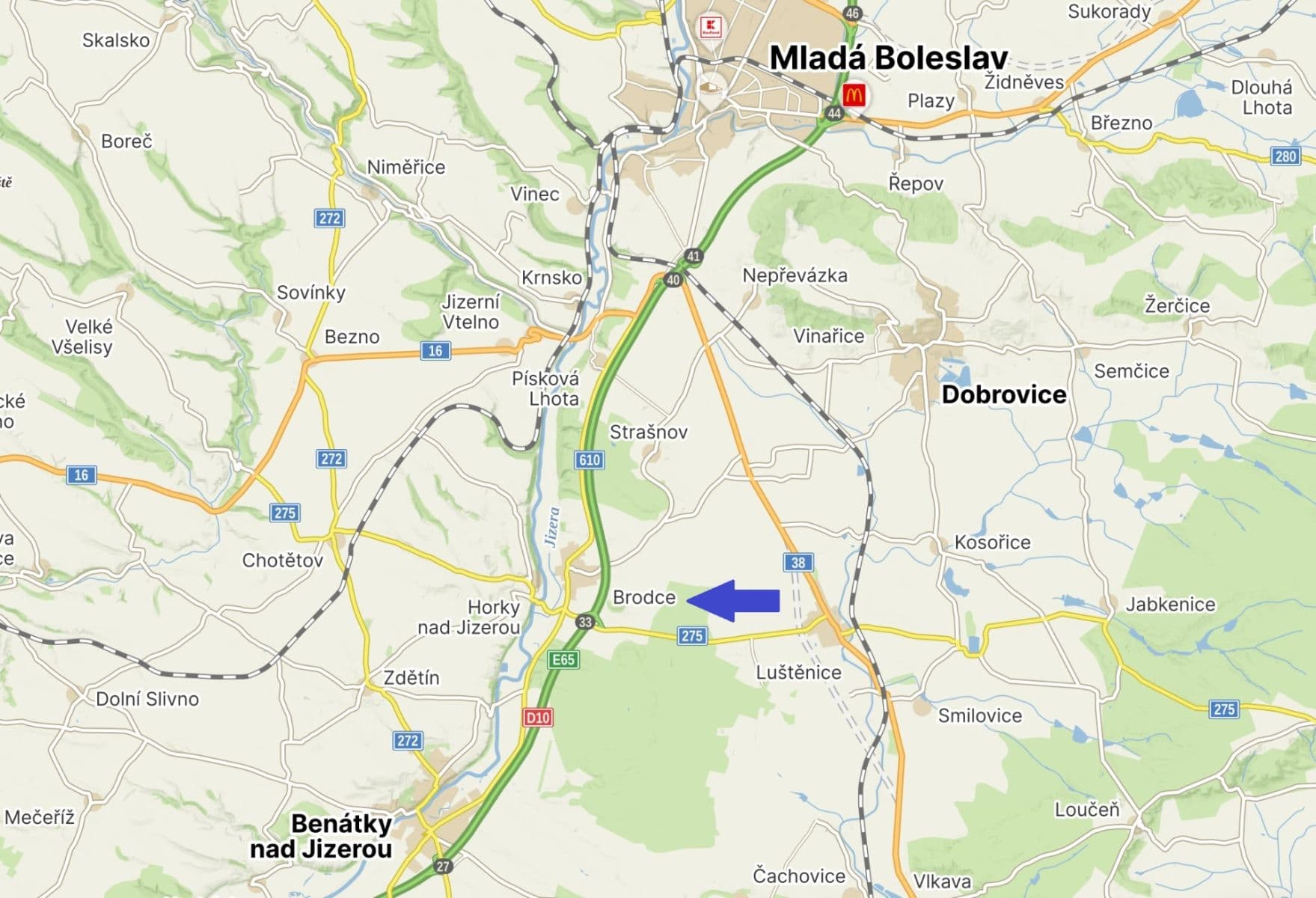 plot for sale, 6,928 m², Brodce, Středočeský Region plot for sale, 6,928 m², Brodce, Středočeský Region