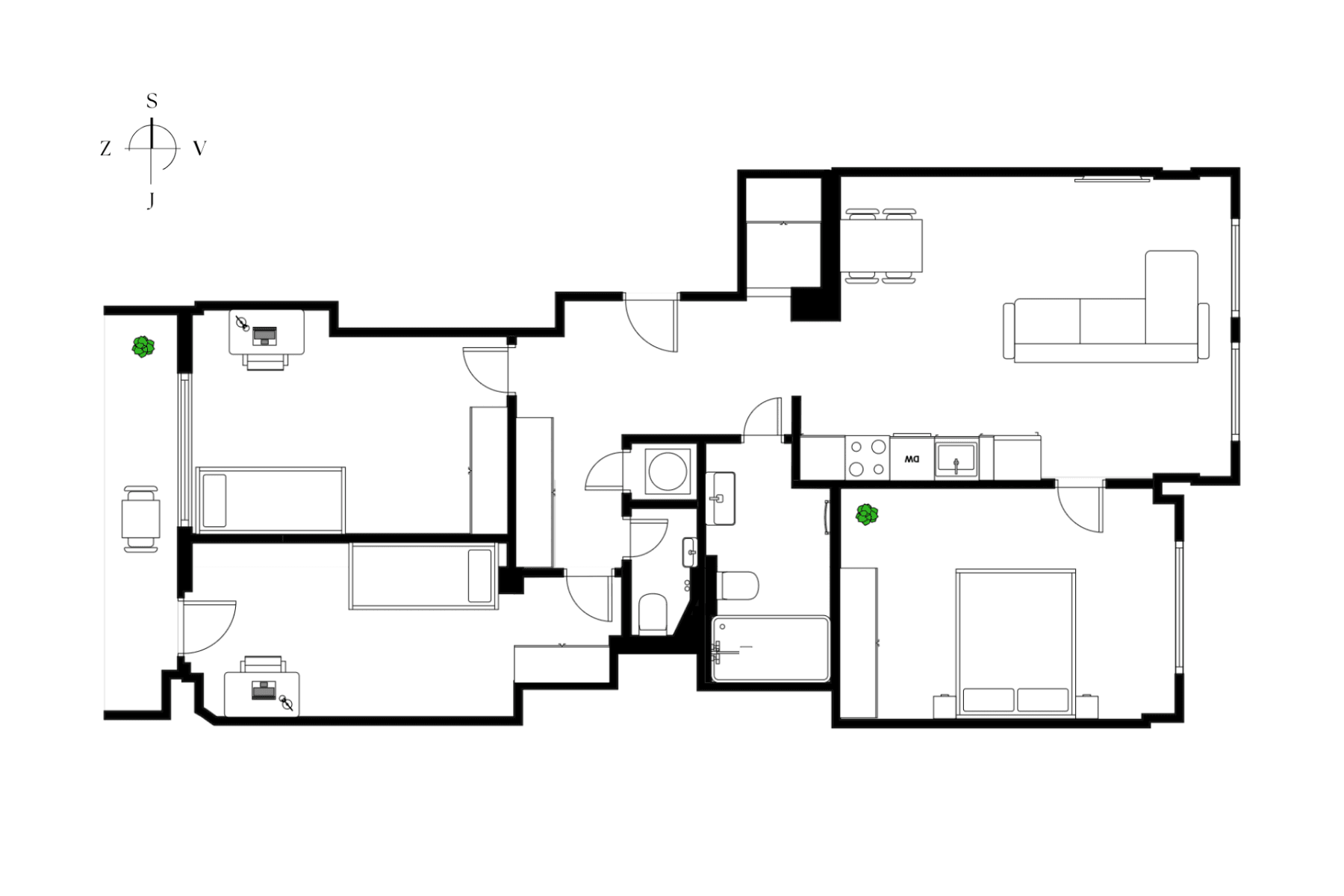 3 bedroom with open-plan kitchen flat for sale, 87 m², Blanická, Prague, Prague 3 bedroom with open-plan kitchen flat for sale, 87 m², Blanická, Prague, Prague