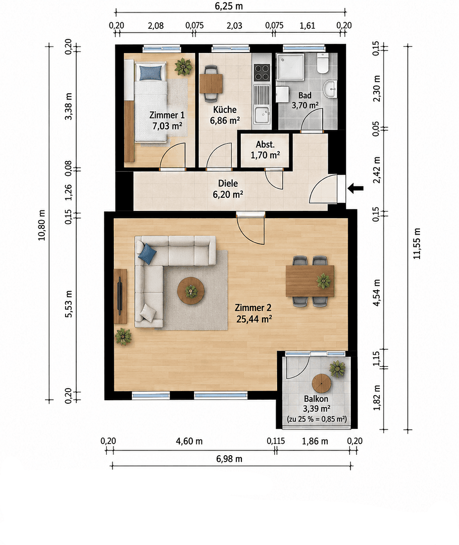 2 bedroom flat for sale, 53 m², Berlin, Berlin 2 bedroom flat for sale, 53 m², Berlin, Berlin