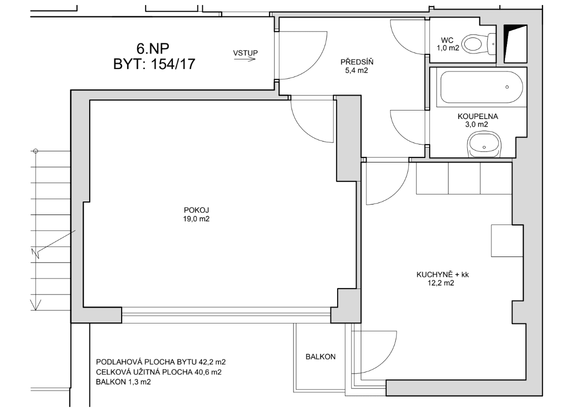 1 bedroom with open-plan kitchen flat for sale, 42 m², Vítkova, Prague, Prague 1 bedroom with open-plan kitchen flat for sale, 42 m², Vítkova, Prague, Prague
