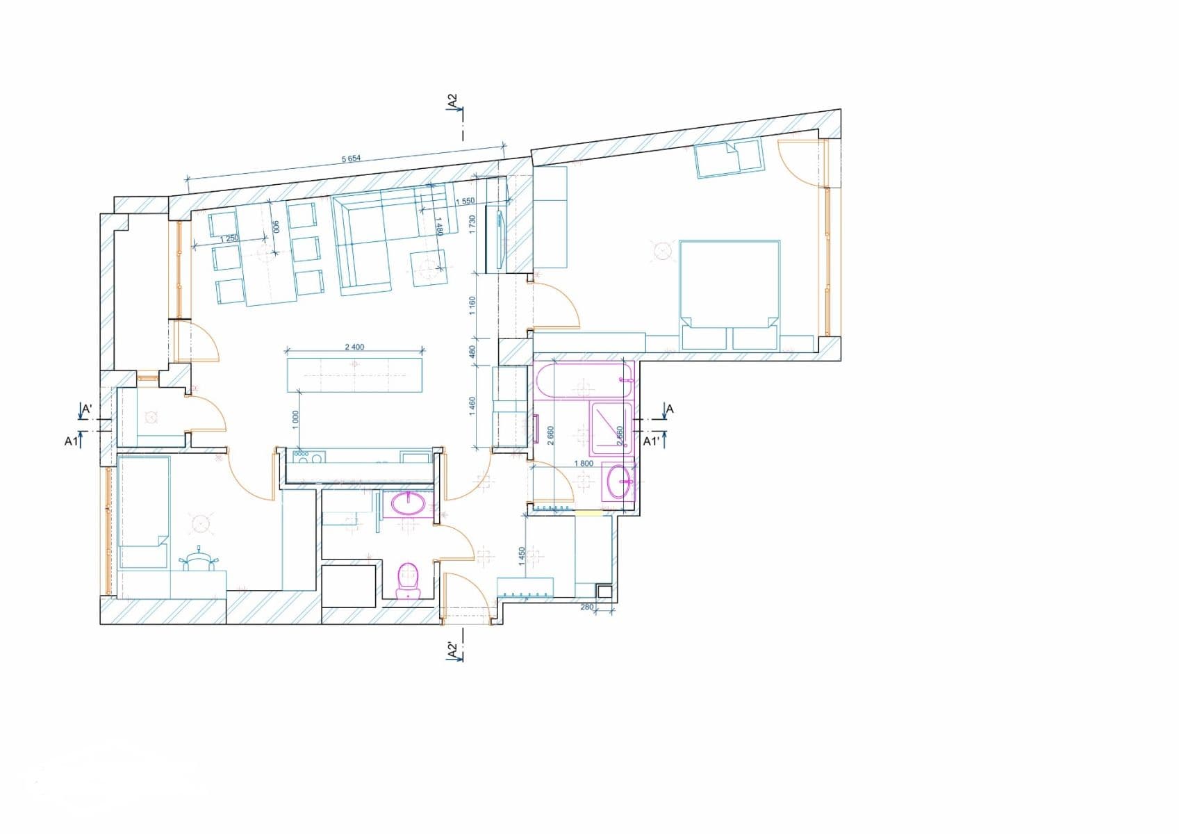 2 bedroom with open-plan kitchen flat to rent, 77 m², Špitálka, Brno, Jihomoravský Region 2 bedroom with open-plan kitchen flat to rent, 77 m², Špitálka, Brno, Jihomoravský Region