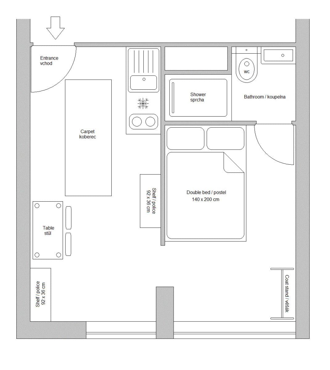 flat to rent, 20 m², Ďáblická, Prague, Prague flat to rent, 20 m², Ďáblická, Prague, Prague