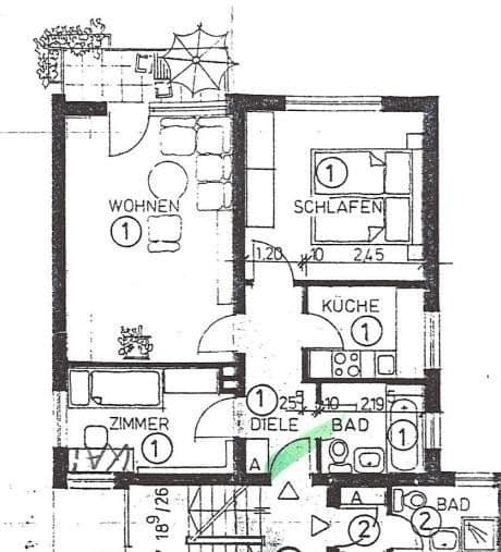 1 bedroom with open-plan kitchen flat to rent, 56 m², Gräfelfing, Bavaria 1 bedroom with open-plan kitchen flat to rent, 56 m², Gräfelfing, Bavaria