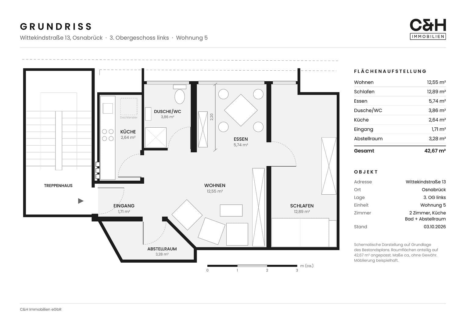 2 bedroom flat to rent, 43 m², Wittekindstraße 13, Osnabrück, Lower Saxony 2 bedroom flat to rent, 43 m², Wittekindstraße 13, Osnabrück, Lower Saxony