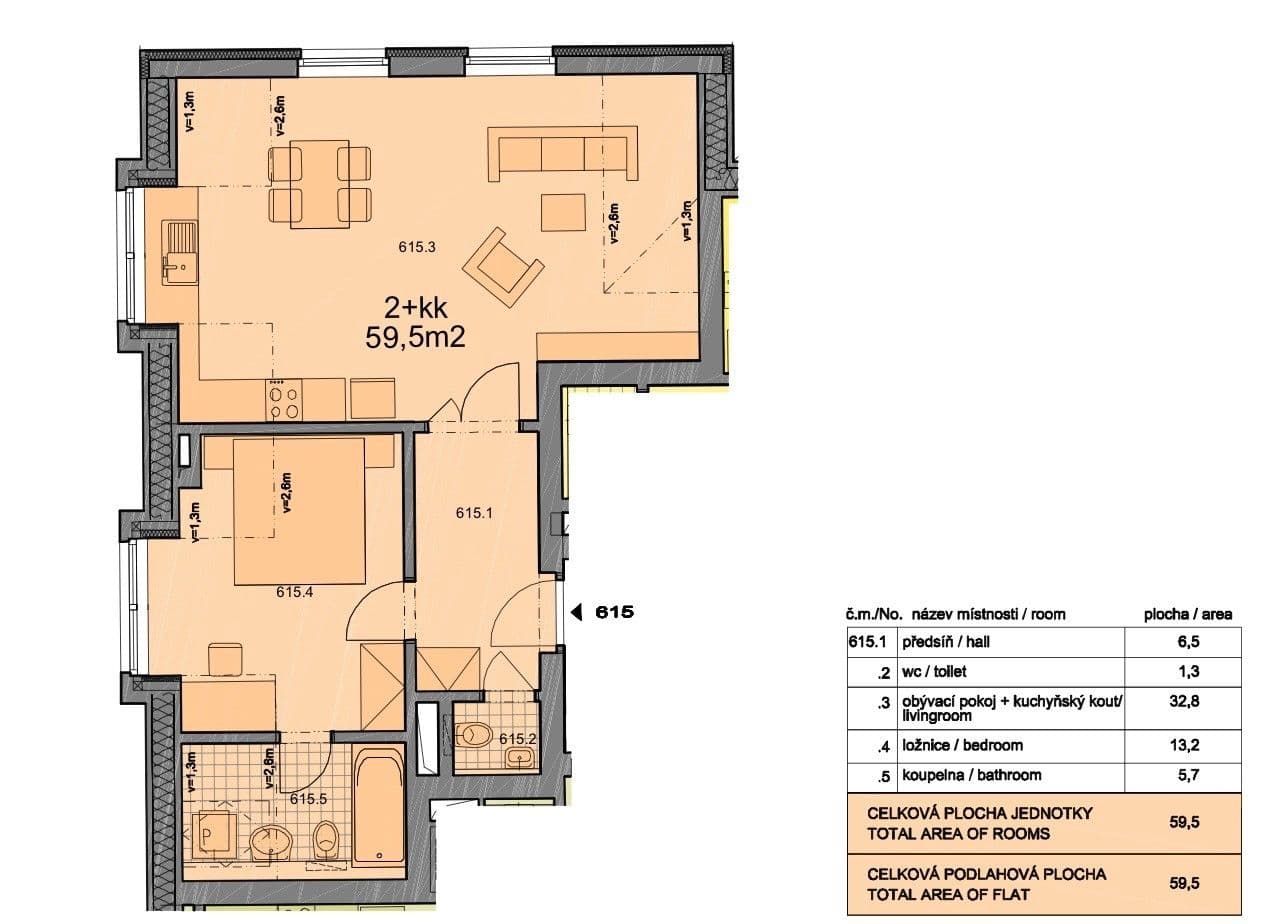 1 bedroom with open-plan kitchen flat to rent, 60 m², K Náhonu, Prague, Prague 1 bedroom with open-plan kitchen flat to rent, 60 m², K Náhonu, Prague, Prague