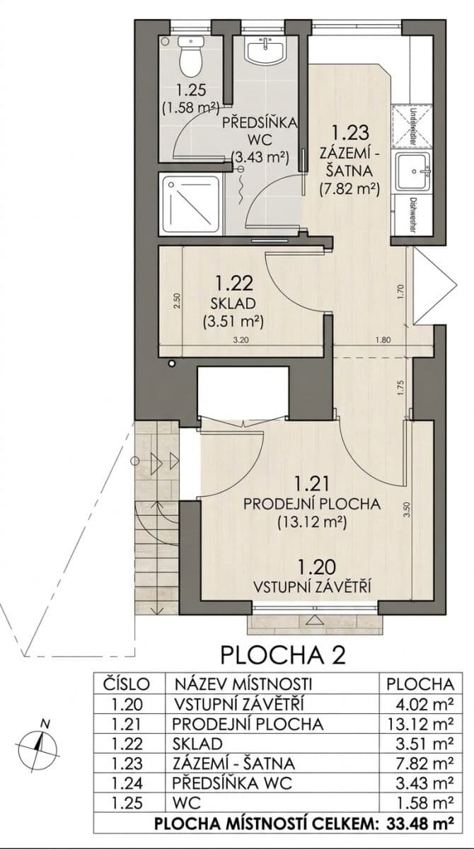 non-residential property to rent, 34 m², Hybešova, Brno, Jihomoravský Region non-residential property to rent, 34 m², Hybešova, Brno, Jihomoravský Region