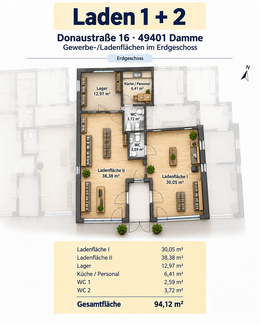 office to rent, 94 m², Donaustraße 16, Damme, Lower Saxony office to rent, 94 m², Donaustraße 16, Damme, Lower Saxony