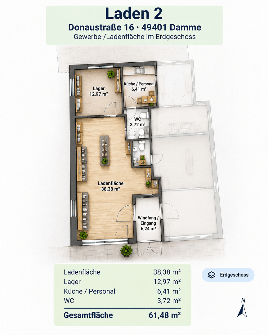 office to rent, 65 m², Donaustraße 16, Damme, Lower Saxony office to rent, 65 m², Donaustraße 16, Damme, Lower Saxony
