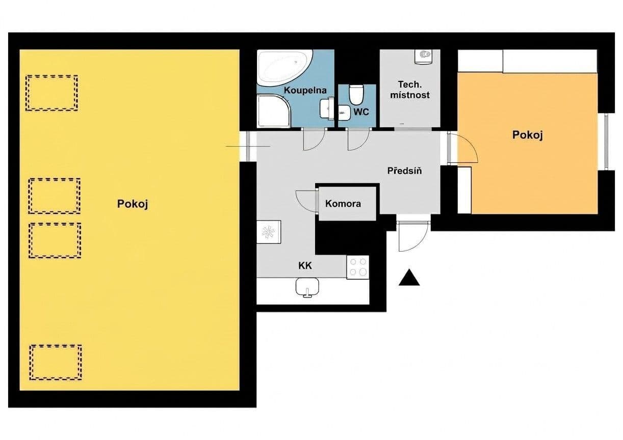 2 bedroom flat to rent, 87 m², Za Poštou, Prague, Prague 2 bedroom flat to rent, 87 m², Za Poštou, Prague, Prague
