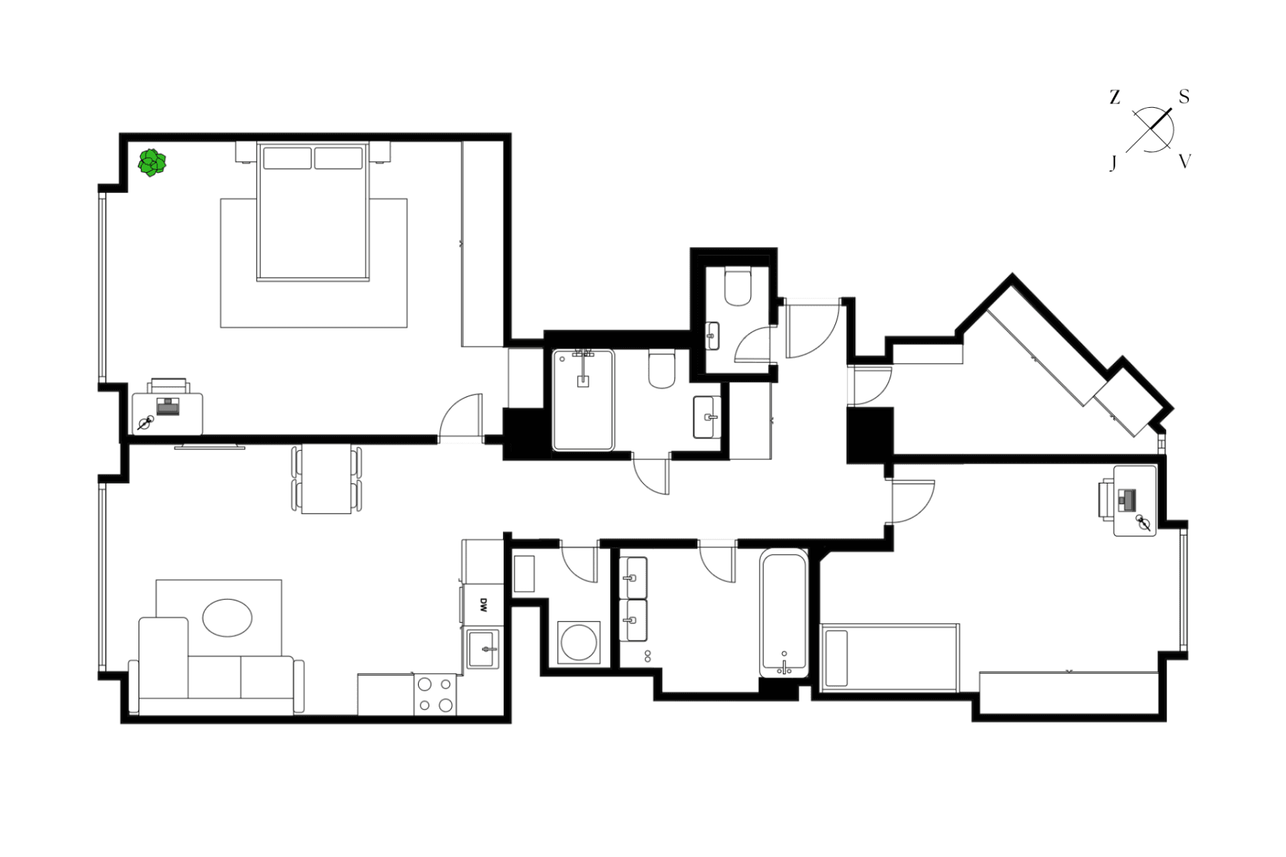2 bedroom with open-plan kitchen flat for sale, 94 m², Na dolinách, Prague, Prague 2 bedroom with open-plan kitchen flat for sale, 94 m², Na dolinách, Prague, Prague