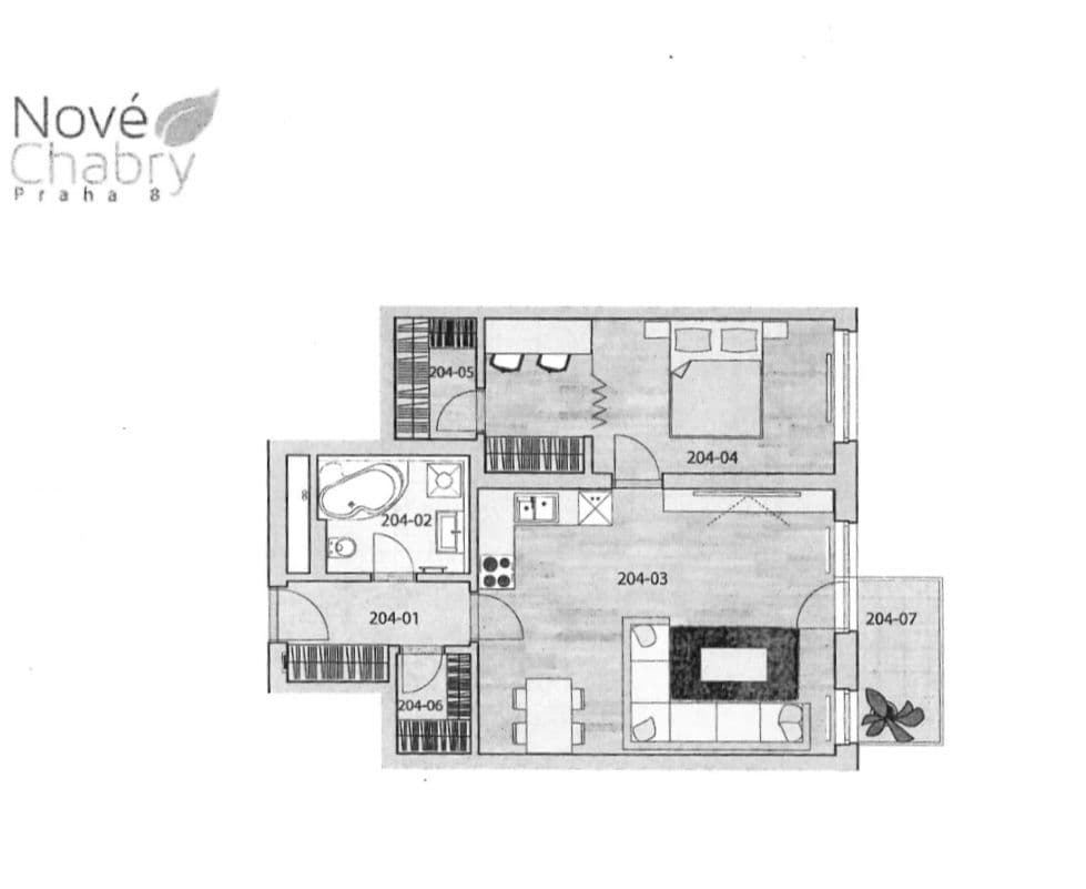 1 bedroom with open-plan kitchen flat to rent, 69 m², K Beranovu, Prague, Prague 1 bedroom with open-plan kitchen flat to rent, 69 m², K Beranovu, Prague, Prague