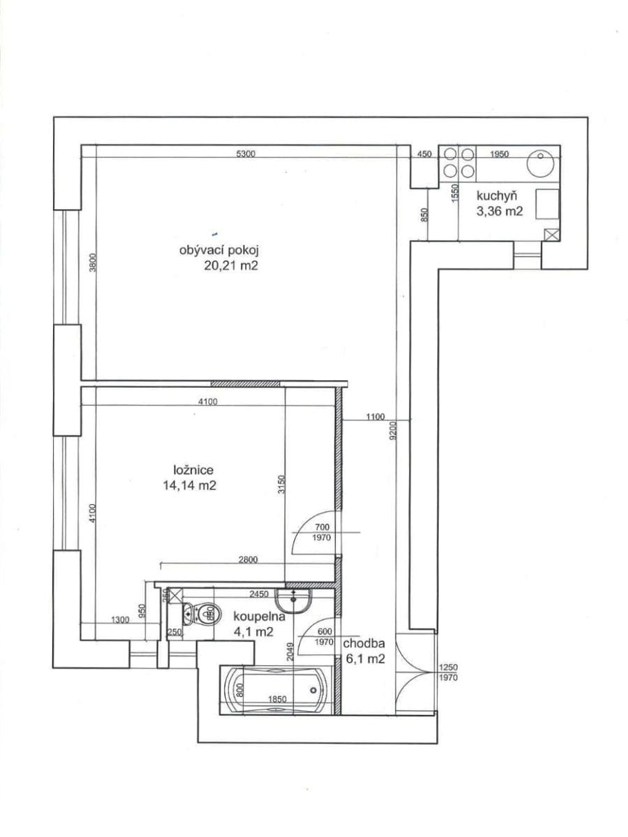 1 bedroom with open-plan kitchen flat for sale, 48 m², Heydukova, Prague, Prague 1 bedroom with open-plan kitchen flat for sale, 48 m², Heydukova, Prague, Prague
