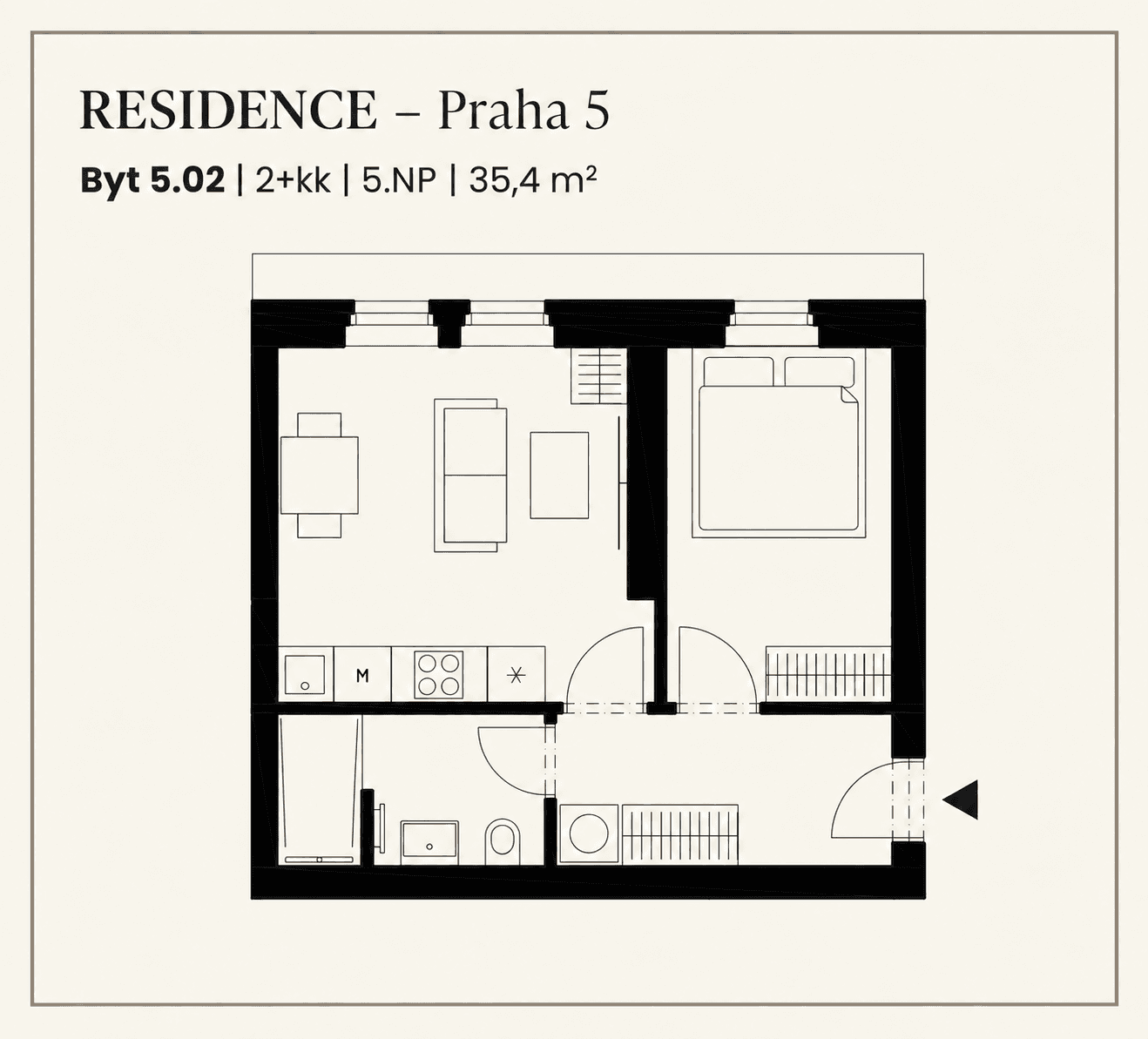 1 bedroom with open-plan kitchen flat for sale, 35 m², Grafická, Prague, Prague 1 bedroom with open-plan kitchen flat for sale, 35 m², Grafická, Prague, Prague