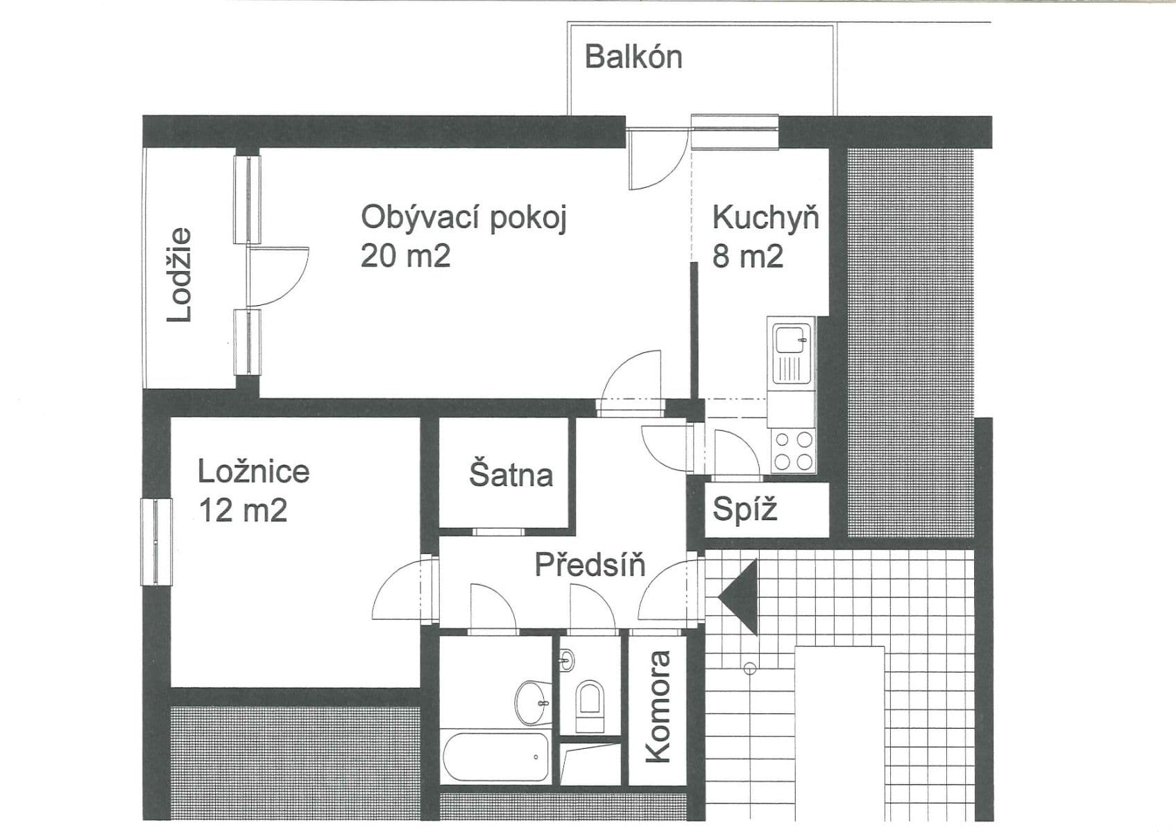 1 bedroom with open-plan kitchen flat to rent, 62 m², Hoškova, Prague, Prague 1 bedroom with open-plan kitchen flat to rent, 62 m², Hoškova, Prague, Prague