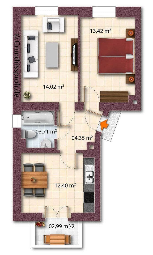 2 bedroom flat to rent, 50 m², Nöthnitzer Straße 36, Dresden, Saxony 2 bedroom flat to rent, 50 m², Nöthnitzer Straße 36, Dresden, Saxony