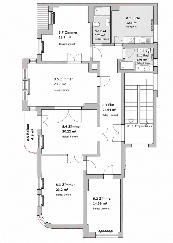 5 bedroom flat to rent, 150 m², Paracelsusstraße 2c, Halle (Saale), Saxony-Anhalt 5 bedroom flat to rent, 150 m², Paracelsusstraße 2c, Halle (Saale), Saxony-Anhalt