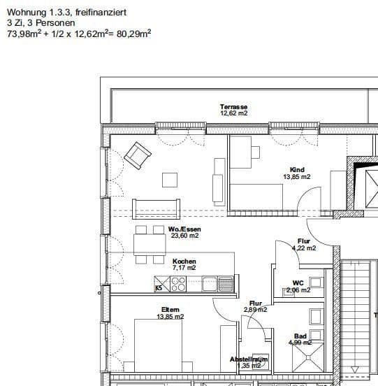 3 bedroom flat to rent, 81 m², Norbert-Glanzberg-Straße 2, Würzburg, Bavaria 3 bedroom flat to rent, 81 m², Norbert-Glanzberg-Straße 2, Würzburg, Bavaria