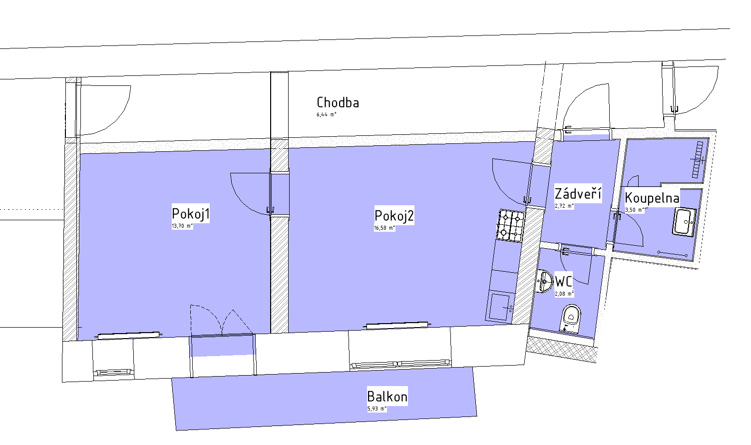 1 bedroom with open-plan kitchen flat to rent, 39 m², třída Národní svobody, Písek, Jihočeský Region 1 bedroom with open-plan kitchen flat to rent, 39 m², třída Národní svobody, Písek, Jihočeský Region