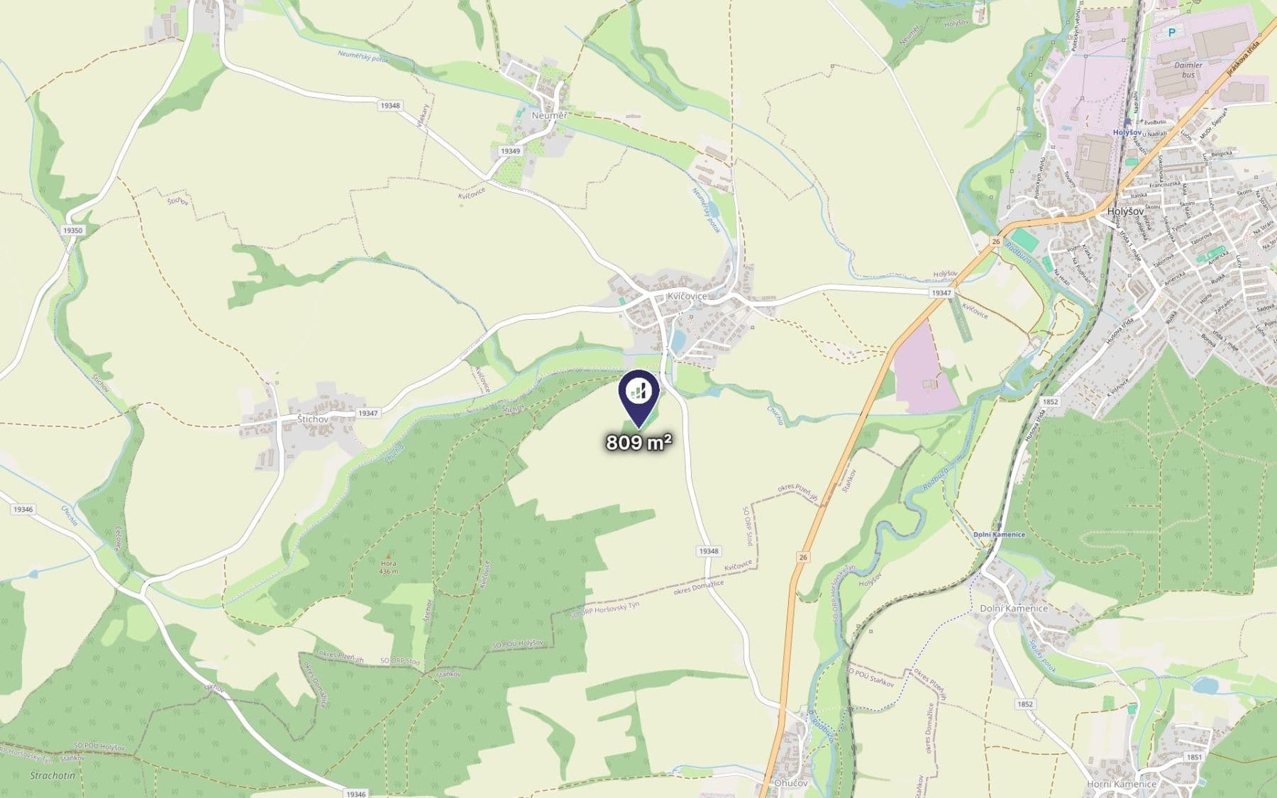 plot for sale, 270 m², Kvíčovice, Plzeňský Region plot for sale, 270 m², Kvíčovice, Plzeňský Region