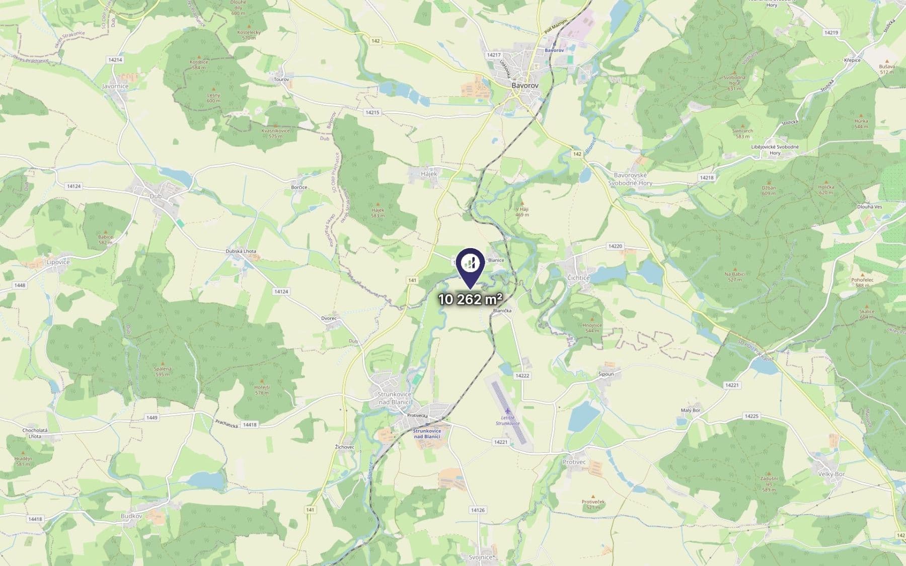 plot for sale, 1,026 m², Strunkovice nad Blanicí, Jihočeský Region plot for sale, 1,026 m², Strunkovice nad Blanicí, Jihočeský Region
