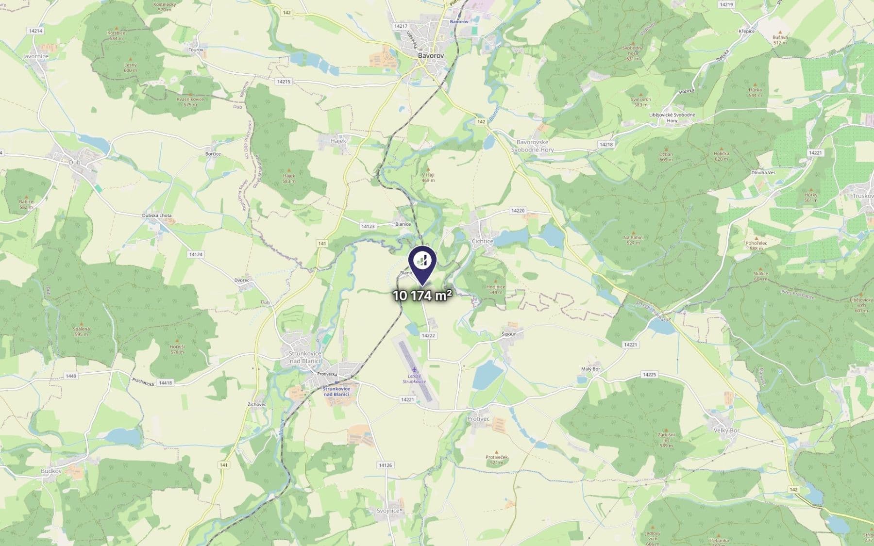 plot for sale, 1,017 m², Strunkovice nad Blanicí, Jihočeský Region plot for sale, 1,017 m², Strunkovice nad Blanicí, Jihočeský Region