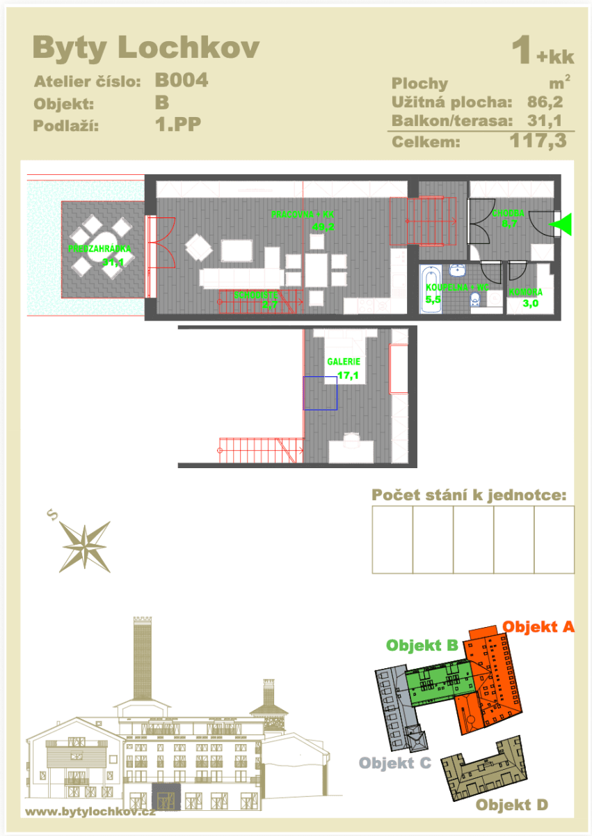 1 bedroom with open-plan kitchen flat for sale, 86 m², U Sladovny, Prague, Prague 1 bedroom with open-plan kitchen flat for sale, 86 m², U Sladovny, Prague, Prague