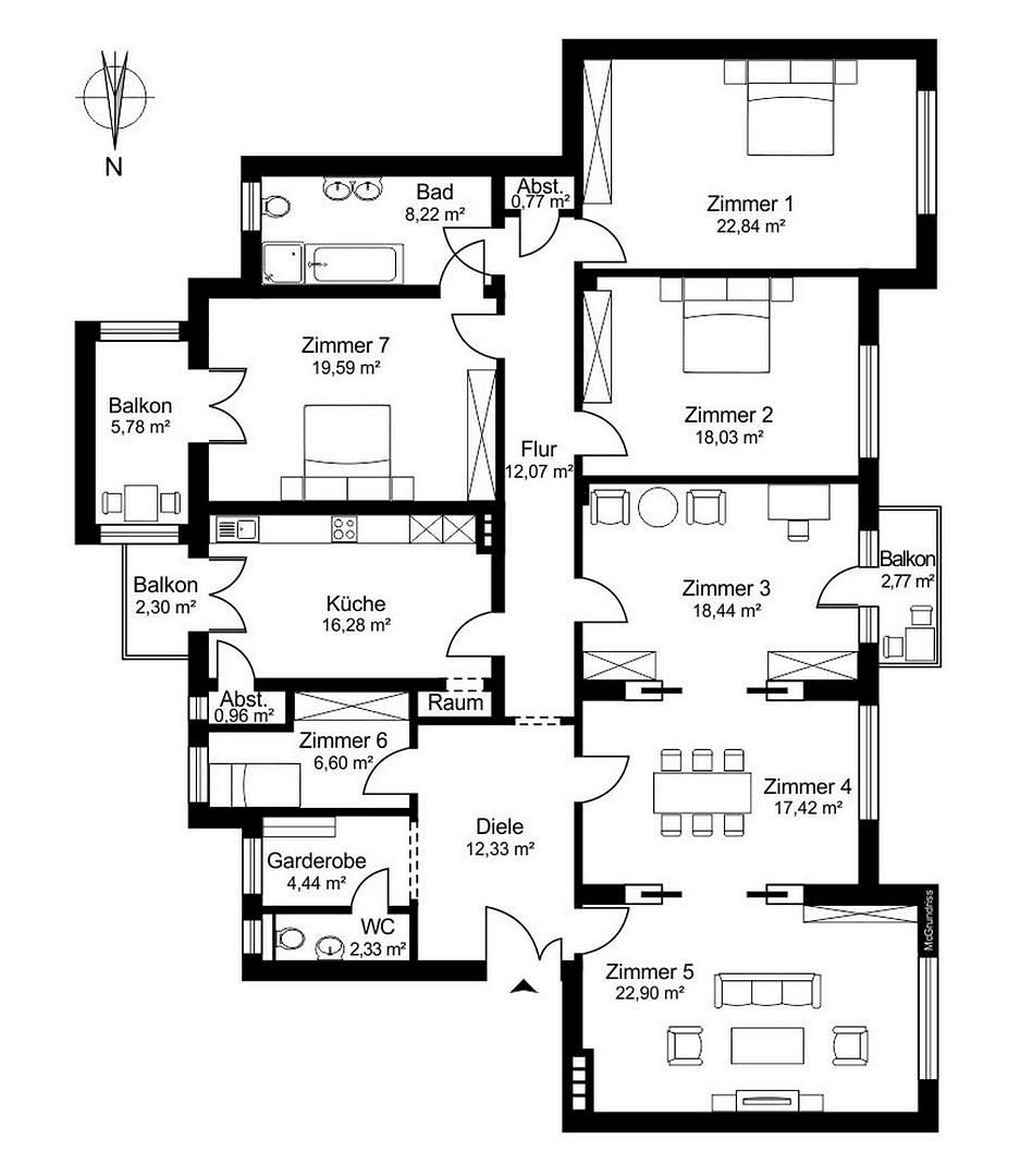 5 bedroom with open-plan kitchen flat for sale, 185 m², Fischers Allee 24, Hamburg, Hamburg 5 bedroom with open-plan kitchen flat for sale, 185 m², Fischers Allee 24, Hamburg, Hamburg