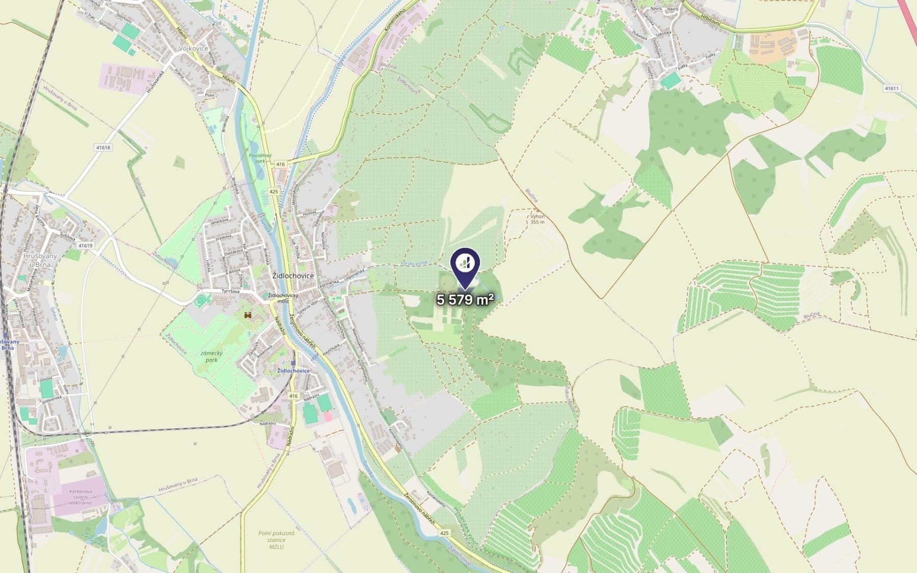plot for sale, 5,579 m², Židlochovice, Jihomoravský Region plot for sale, 5,579 m², Židlochovice, Jihomoravský Region